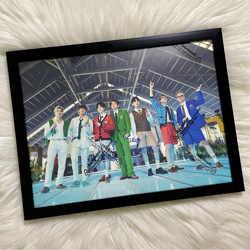 BTS ‘The Fact’ 2021 OT7 BBC 1 Butter Live Lounge Bromide + 12x9in. Plastic Frame